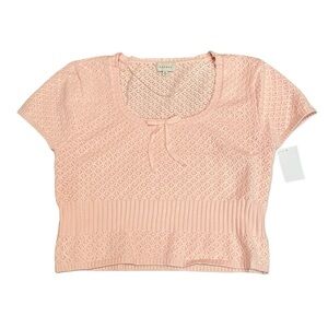 PacSun‎ Pink Knit Crop Top with Bow NWT Size XL